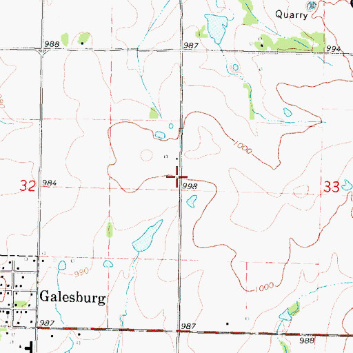 Topographic Map of White Farms Airport, KS