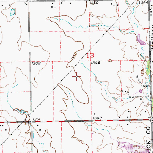 Topographic Map of Vankirk Airport, KS