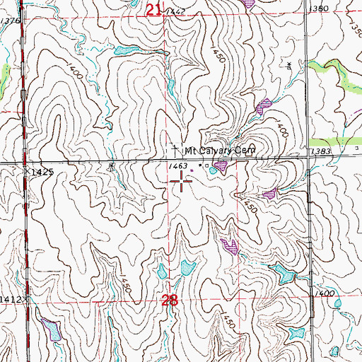 Topographic Map of Barnard Airport, KS