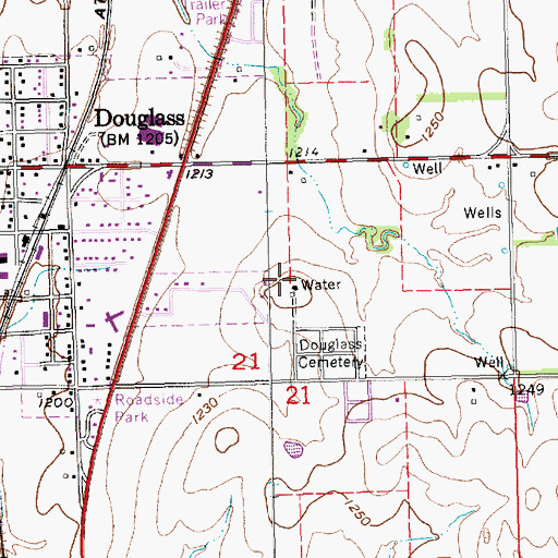 Topographic Map of Alley Field, KS