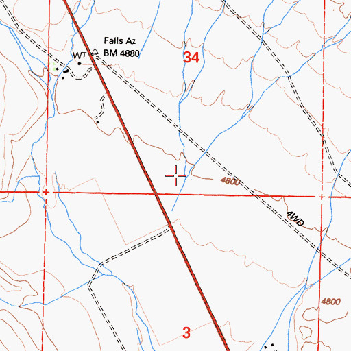 Topographic Map of Queen Dicks Canyon, CA