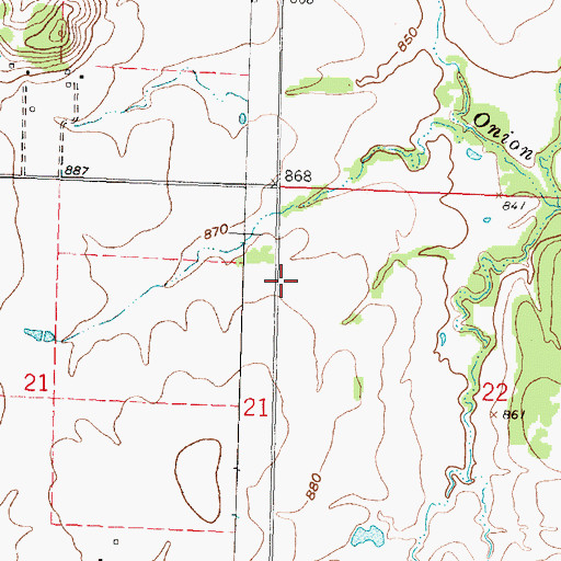 Topographic Map of Patterson Farms Airport, KS