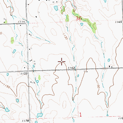 Topographic Map of Mary's Place Airport, KS