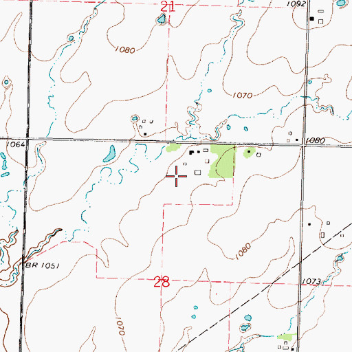 Topographic Map of Ensminger Airport, KS