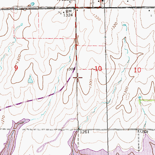 Topographic Map of Abel Ranch Airport (historical), KS