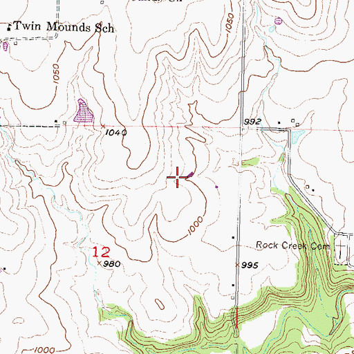 Topographic Map of Cloud Airport, KS