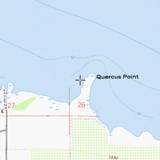 Topographic Map of Quercus Point, CA