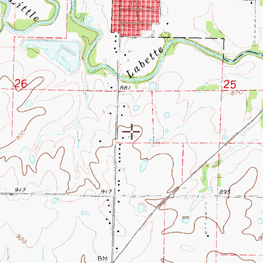 Topographic Map of Blue Sky Airport, KS
