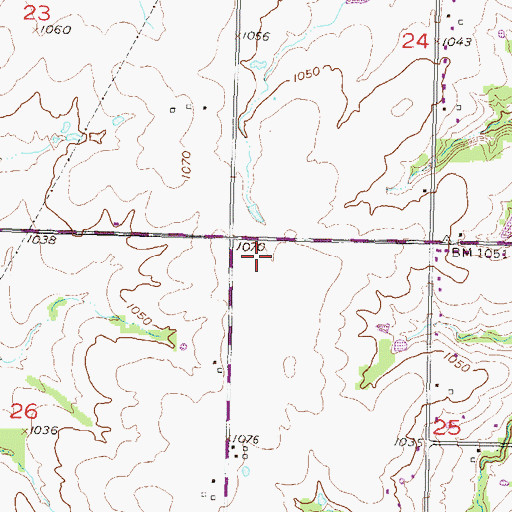 Topographic Map of Sunset Strip Airpark, KS