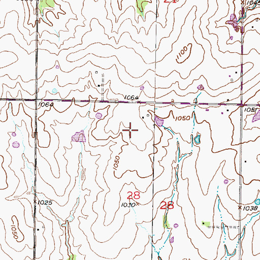 Topographic Map of Clear View Farm Airport, KS