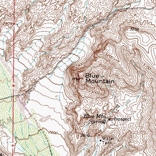 Topographic Map of Blue Mountain, AZ