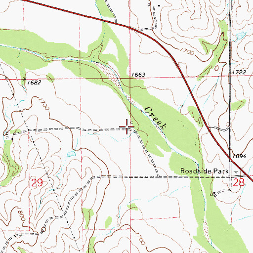 Topographic Map of Elm Creek Farms Airport, KS
