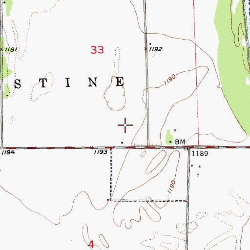 Topographic Map of Belle Plaine Farms Airport, KS