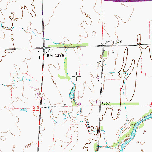 Topographic Map of Albers Airport, KS