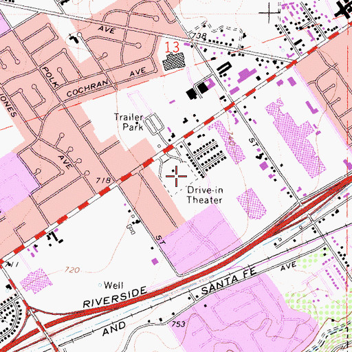 Topographic Map of Magnolia Drive-In (historical), CA
