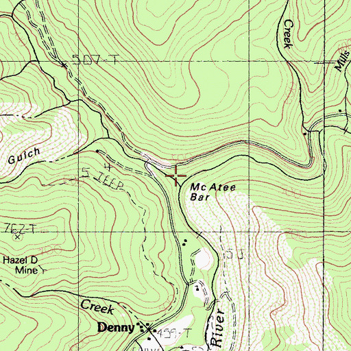 Topographic Map of Quinby Creek, CA