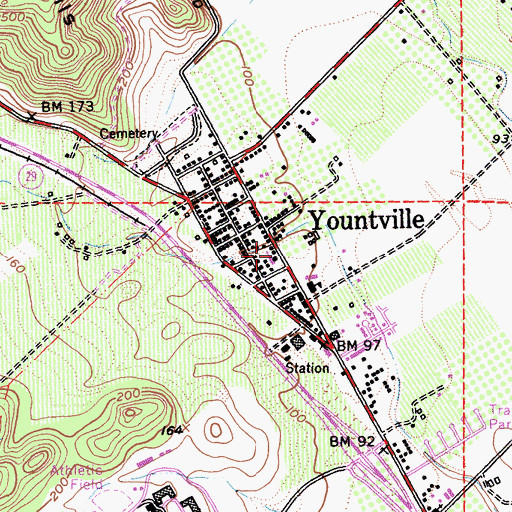 Topographic Map of Yountville Community Church, CA
