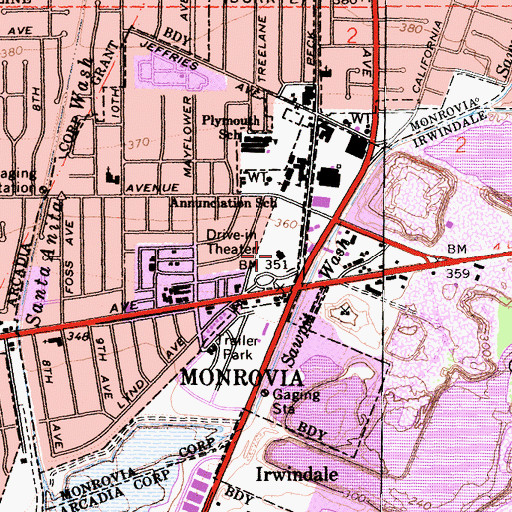 Topographic Map of Edwards Drive-In (historical), CA