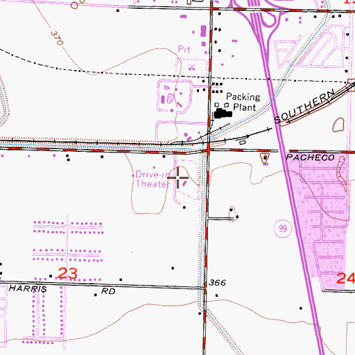 Topographic Map of Crest Drive-In (historical), CA
