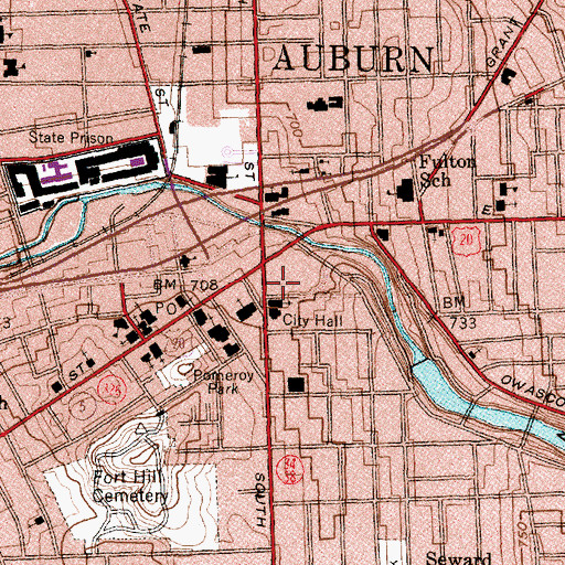 Topographic Map of Auburn Schine Theater, NY