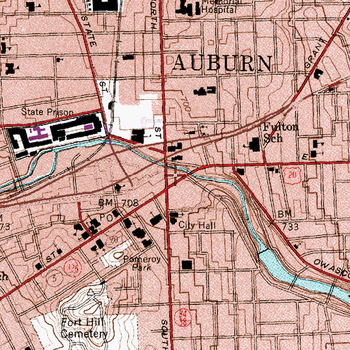 Topographic Map of Capitol Theater (historical), NY