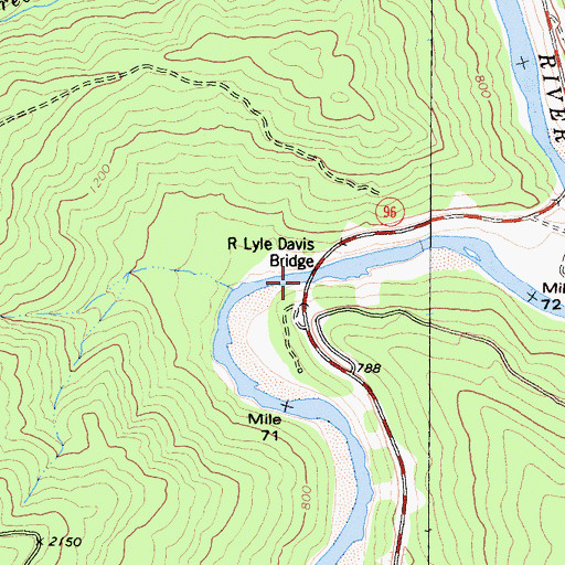 Topographic Map of R Lyle Davis Bridge, CA