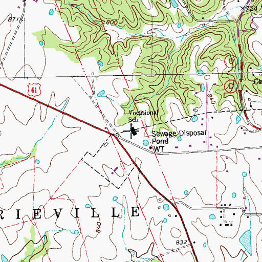 Topographic Map of Pike-Lincoln Technical Center, MO