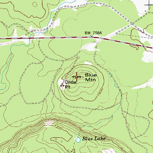 Topographic Map of Blue Mountain, AZ