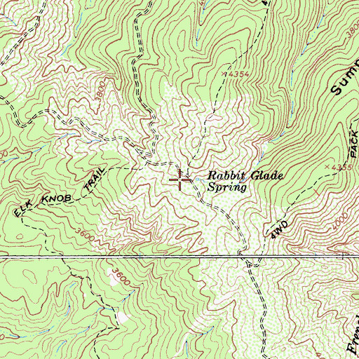 Topographic Map of Rabbit Glade Spring, CA