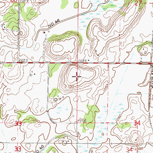Topographic Map of Montgomery Orchards, MN