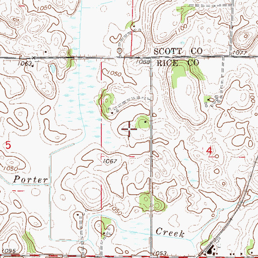 Topographic Map of Nelson's Apple Farm, MN