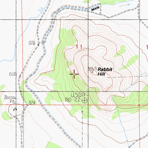 Topographic Map of Rabbit Hill, CA