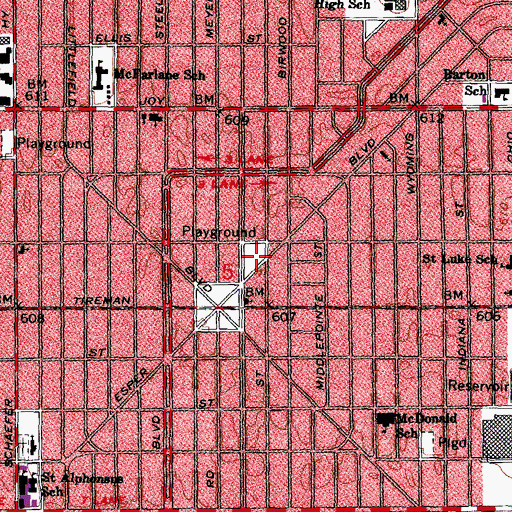 Topographic Map of Harold G Cross Park, MI