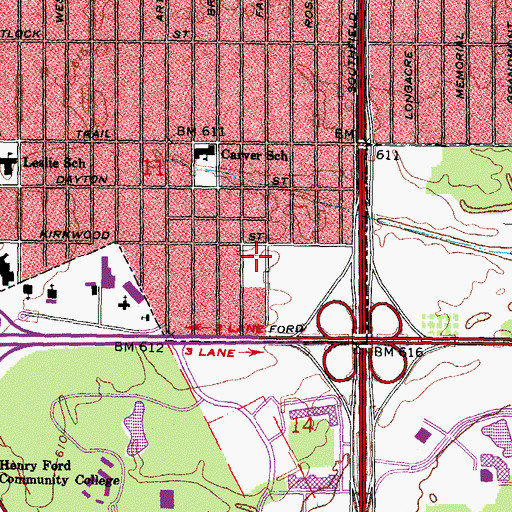 Topographic Map of Lloyd H Ryan Playground, MI