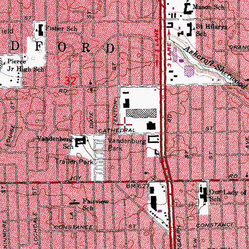 Topographic Map of Korvette Park, MI