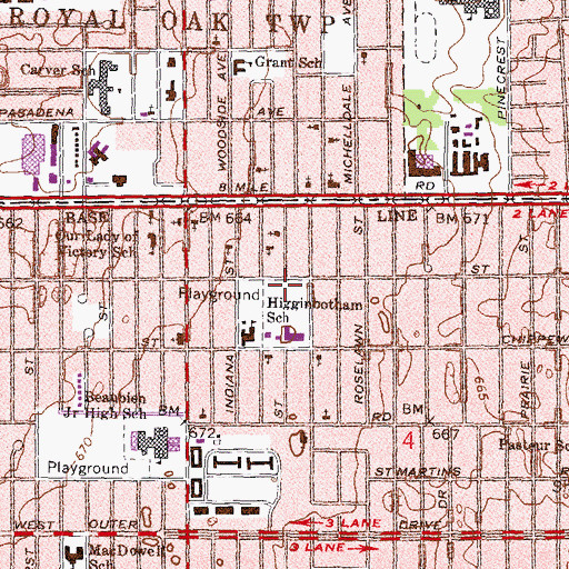 Topographic Map of Joe Louis Park, MI