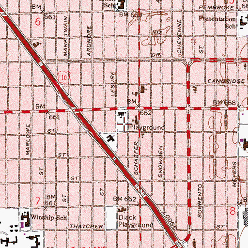 Topographic Map of John C Luger Junior Park, MI