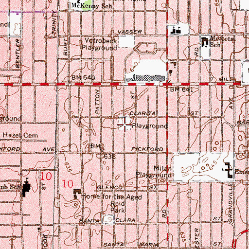 Topographic Map of Davison Patton Playground, MI