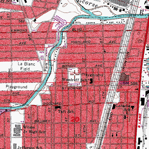 Topographic Map of Fraternal Order of Police Park, MI