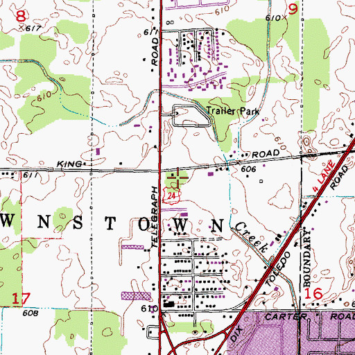 Topographic Map of Thorn Park, MI