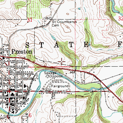 Topographic Map of Preston Apple and Berry Farm, MN