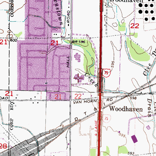 Topographic Map of Patrick Henry Middle School, MI
