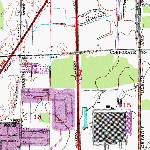Topographic Map of Deerfield Park, MI