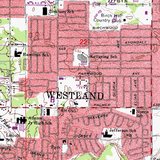 Topographic Map of Hubbard Park, MI