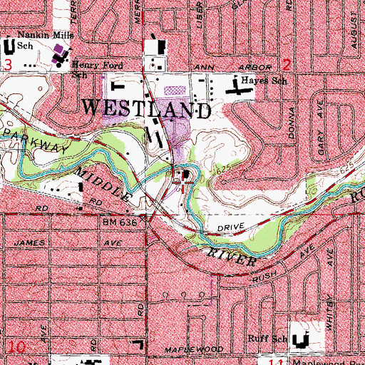 Topographic Map of Hawthorne Valley Golf Course, MI