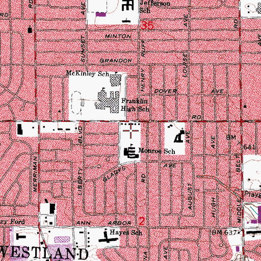 Topographic Map of Samuel Corrado Park, MI