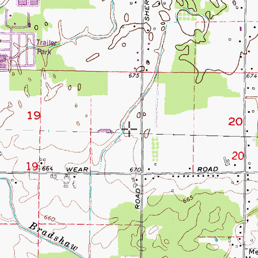 Topographic Map of Sherwood Park, MI