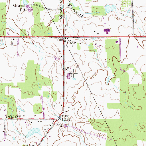 Topographic Map of Sandy Knoll Horse Farm, OH