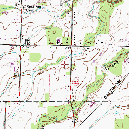 Topographic Map of Trinity Horse Farm, OH