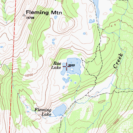 Topographic Map of Rae Lake, CA